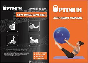 GYM BALL 65CM (ΜΠΛΕ) ANTI-BURST 1100GR OPTIMUM