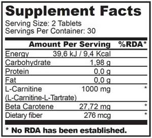 L-Carnitine 1000mg 30tabs (BIOTECH USA)