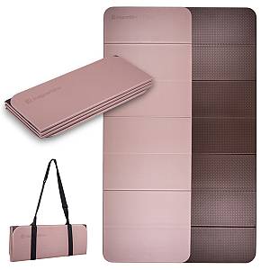 Foldable Exercise Mat 180x61x0,8cm inSPORTline Misette-bamboo beige-brown