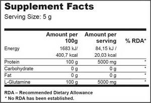 100% L-Glutamine 500gr (BIOTECH USA)