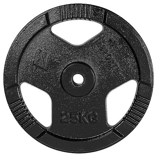 Cast Iron Weight Plate 25kg(30mm)Black inSPORTline