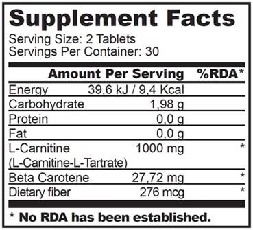L-Carnitine 1000mg 30tabs (BIOTECH USA)