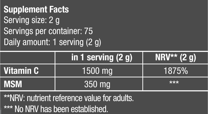 MSM + Vitamin C 150gr (BIOTECH USA)