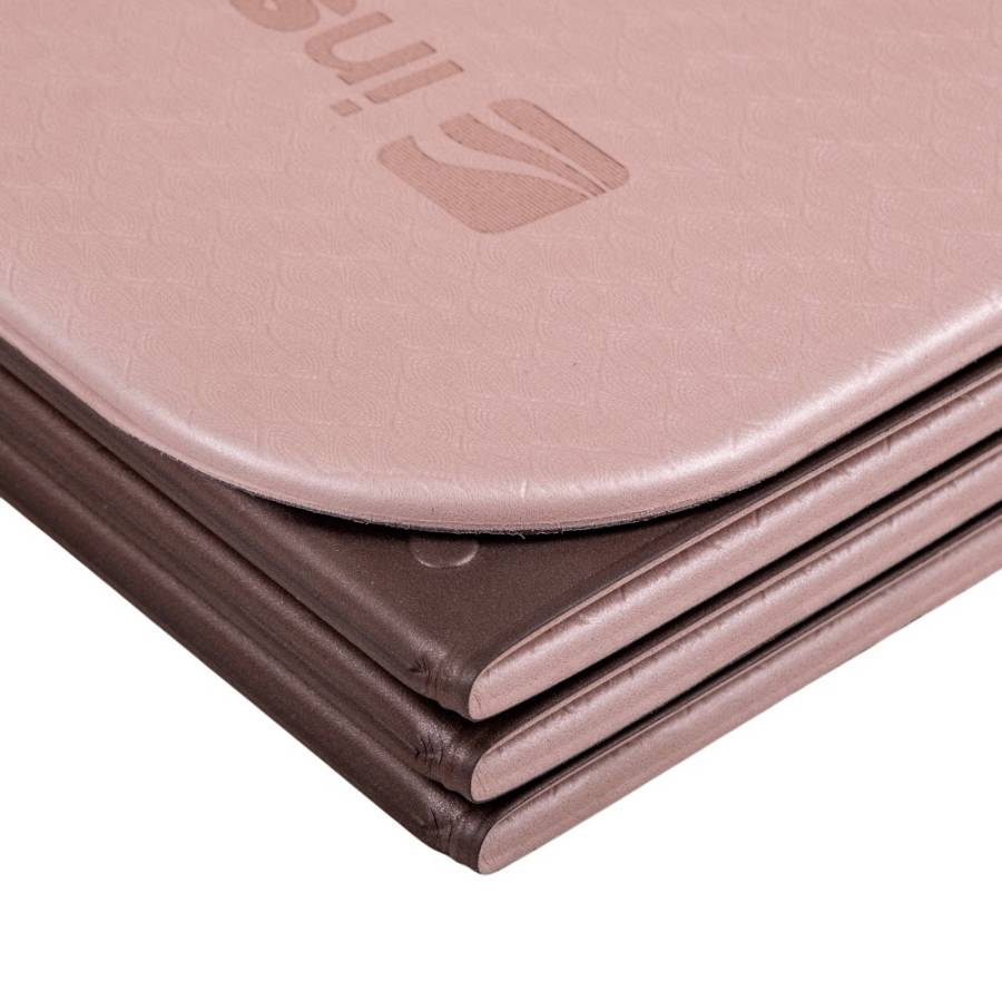 Foldable Exercise Mat 180x61x0,8cm inSPORTline Misette-bamboo beige-brown