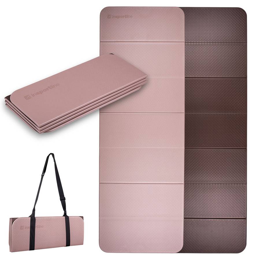 Foldable Exercise Mat 180x61x0,8cm inSPORTline Misette-bamboo beige-brown