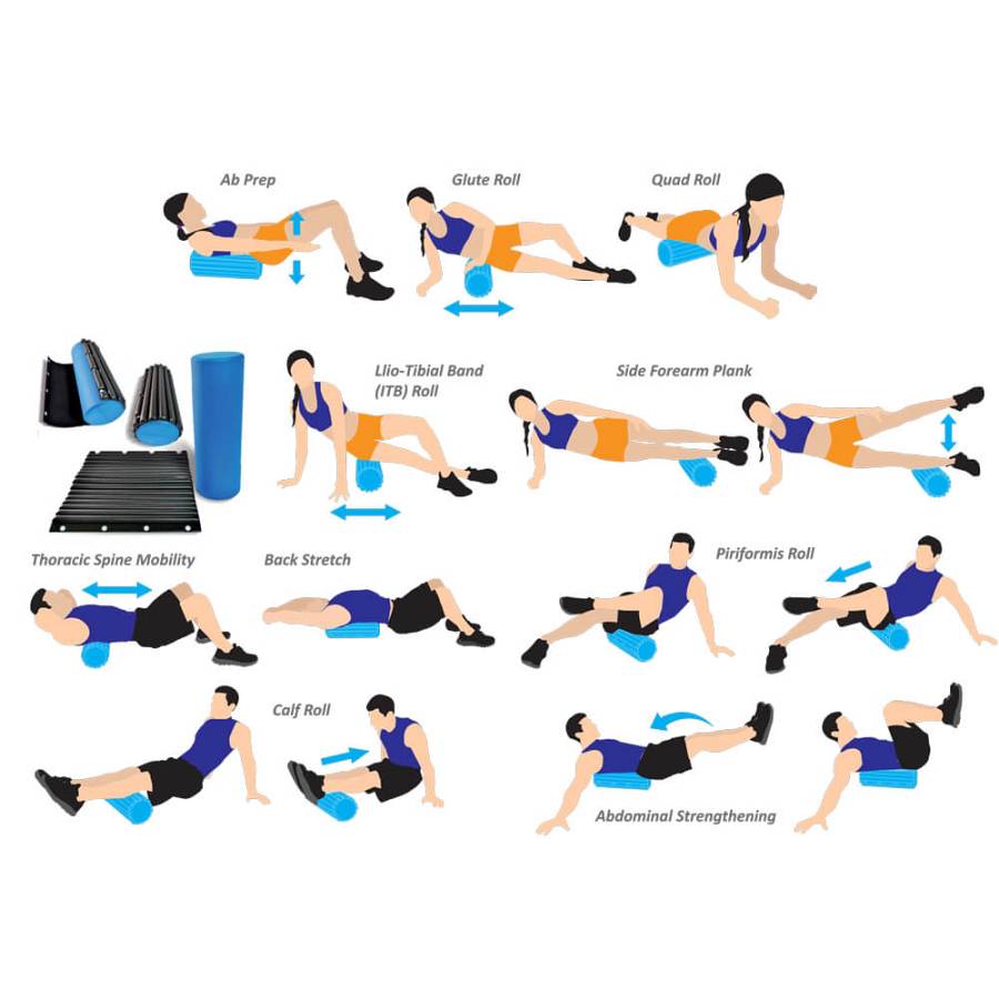 FOAM ROLLER 60CM ΜΑΥΡΟ OPTIMUM